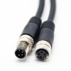 M8 4 Pin Serial Cable Connector Female to Male Plug