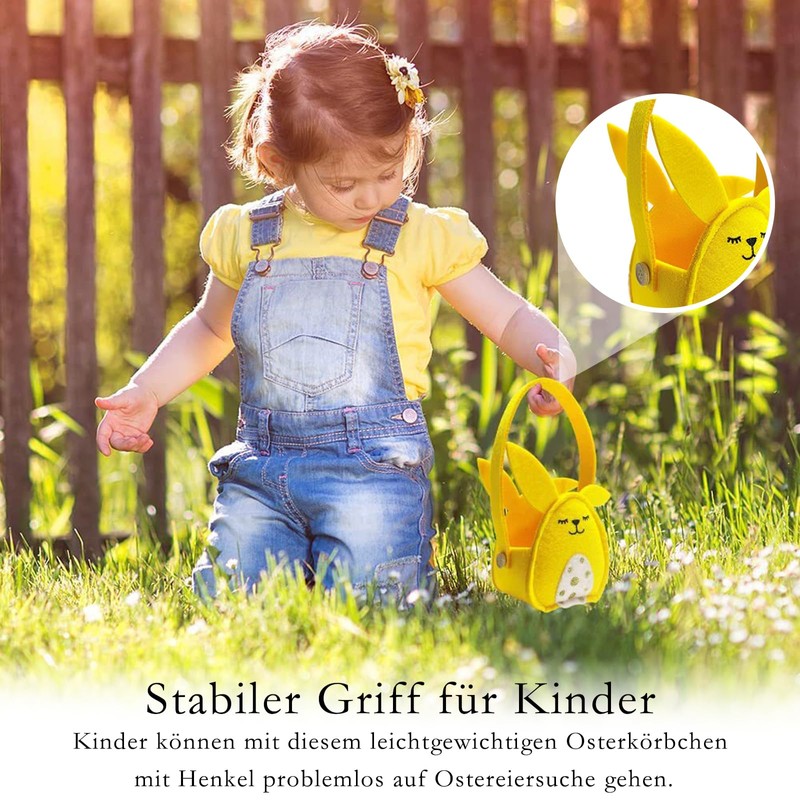 FeiOne Pack of 3 Easter Baskets Felt Easter Bunnies, Easter