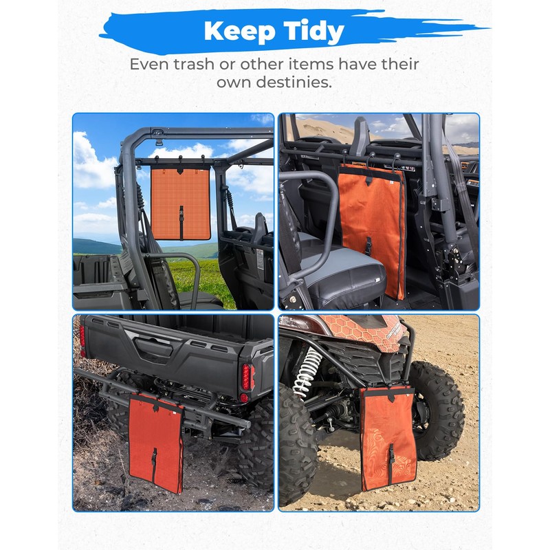 KEMIMOTO Large Trash Bag for UTV ATV, Dry-Wet Trash Sack