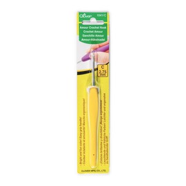 Clover 1041/C Yellow Amour Crochet Hook, Size C, 2.75mm