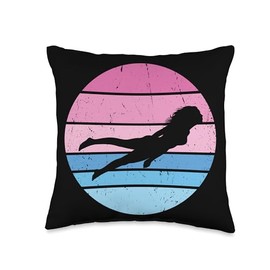 Simming Goggles For Women Swimming Suits for Girls Pool Sunset Lover Swim Coach Swimmer Girls Throw Pillow, 16x16, Multicolor