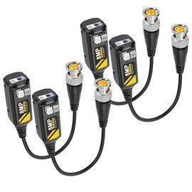 MEIRIYFA 8MP Passive HD BNC Video Balun Plug Passive AHD/TVI/CVI/CVBS Signal Transceiver Transmitter for 720P/960P/1080P/3MP/4MP/5MP/8MP CCTV Security Cameras (2 Pairs)