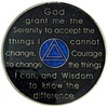 (Years 1-50) 34 Year AA Recovery Silver Color Plated Glitter