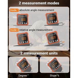 Digital Angle Finder Magnetic Electronic Angle Cube Dual Laser Gauge Digital Level with Slope Percentage Table Saw Miter Protractor Woodworking Measuring Tool Level Box for Hanging