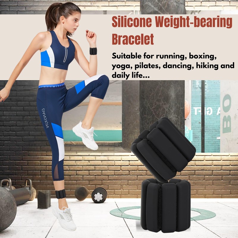 Adjustable Ankle Weights, Pack of 2, 2Lbs, JOMWEN Wrist &