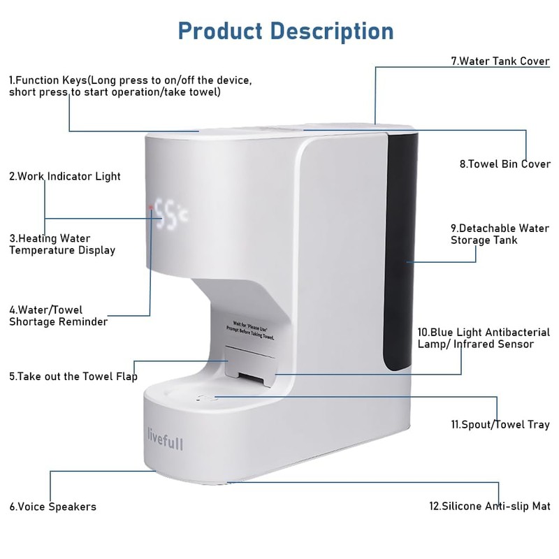 Hot Towel Warmer Dispenser, 5s Fast Heating Towel Machine for