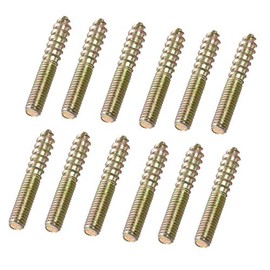 PZRT 12pcs M4 Double Headed Bolts Self-Tapping Screw 25mm Length for Sofa Furniture Connection Fastener Hardware