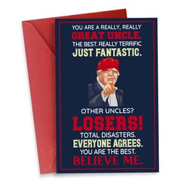 Donavibe Uncle Gifts, Funny Card for Christmas, Birthday, Fathers Day, Humor Uncle Greeting Cards, Heartfelt Message for Men from Niece Nephew, Decorations for Man, Premium Quality