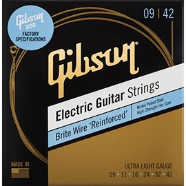 Gibson/SEG-BWR9 Brite Wire Reinforced Electric Guitar Strings Ultra-Light (.09-.042) Gibson Electric Guitar Strings