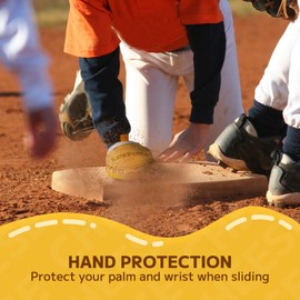 BIG TEETH Baseball Sliding Mitt Glove for Teenagers Running Softball Right/Left Hand Protection Elastic Compression Strap Magictape Padded Cheese Pattern