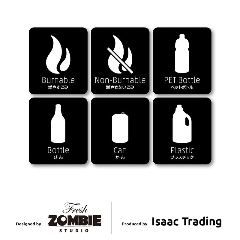 Isaac Trading 6 Piece Set Square Flammable Non-Flammable Plastic Bottle