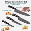 Nuwave 4-Piece Black Ceramic Knife Set - Includes 3' Paring,