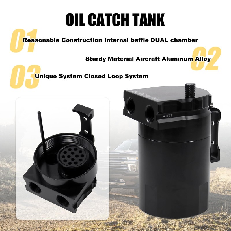 RYANSTAR RACING Oil Catch Can Compatible with Chevy Silverado 1500