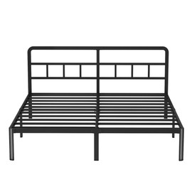 Yicensen 14 Inch California King Bed Frames with Headboard, Heavy Duty Metal Cal King Platform Bed Frame with Rounded Corner Legs, No Box Spring Needed, Noise Free, Easy Assembly, Black
