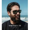 MERRY'S Unisex Rectangle Polarized Sunglasses For Fishing Driving Golf Aluminum
