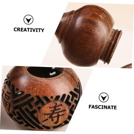CORHAD Carving Gourd Sculpture Aroma Beads Holder Wood Craft Aroma Beads Sachet Openable Container