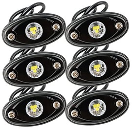 LEDMIRCY LED Rock Lights White 6PCS for Je ep Off Road Trucks RZR Boat ATV UTV SUV Underglow Neon Lights Underbody Trail TRAI Rig Lights High Power Waterproof Shockproof(6PCS-White)