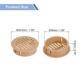 sourcing map Round Soffit Vents 1 inch, 16Pcs Orange Plastic 35mm Soffit Vent Cover - Circular Air Vent Grille - Air Flows Easily for Bathroom Home, Office, Kitchen, Cabinet, Wardrobe