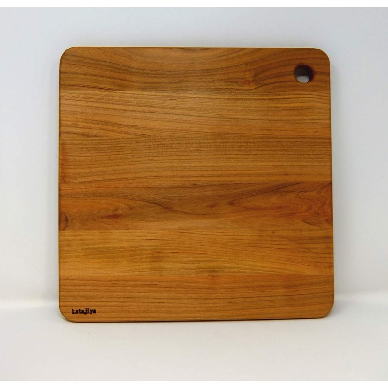 katajiya Wooden Cutting Board, Japanese Yamazakura, Solid Wood, Medium Size