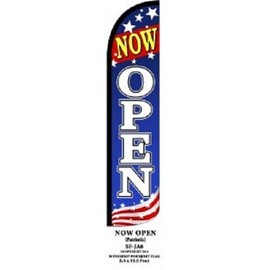 Now Open) Windless Standard Size Polyester Swooper Flag Sign Banner