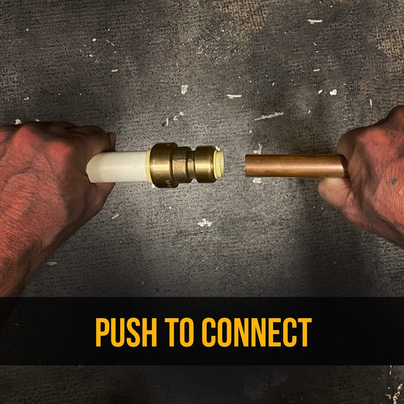 PROCURU 1-1/4 Inch Pushfit Coupling, Push-to-Connect Brass Plumbing Fitting for