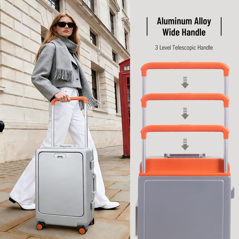 Apelila 20 Inch 40L Carry On Luggage, Hardside Suitcase with