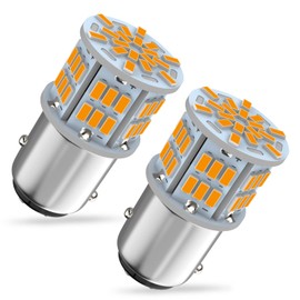 Melphan-Auto 1157 Led Amber Light Bulb, 12V-24V 1157 7528 2357 2057 BAY15D LED Replacement Light Bulb for Brake Light Tail Light for Car RV Trailer Boat, 54SMD 3014 Chipset, 2PCS