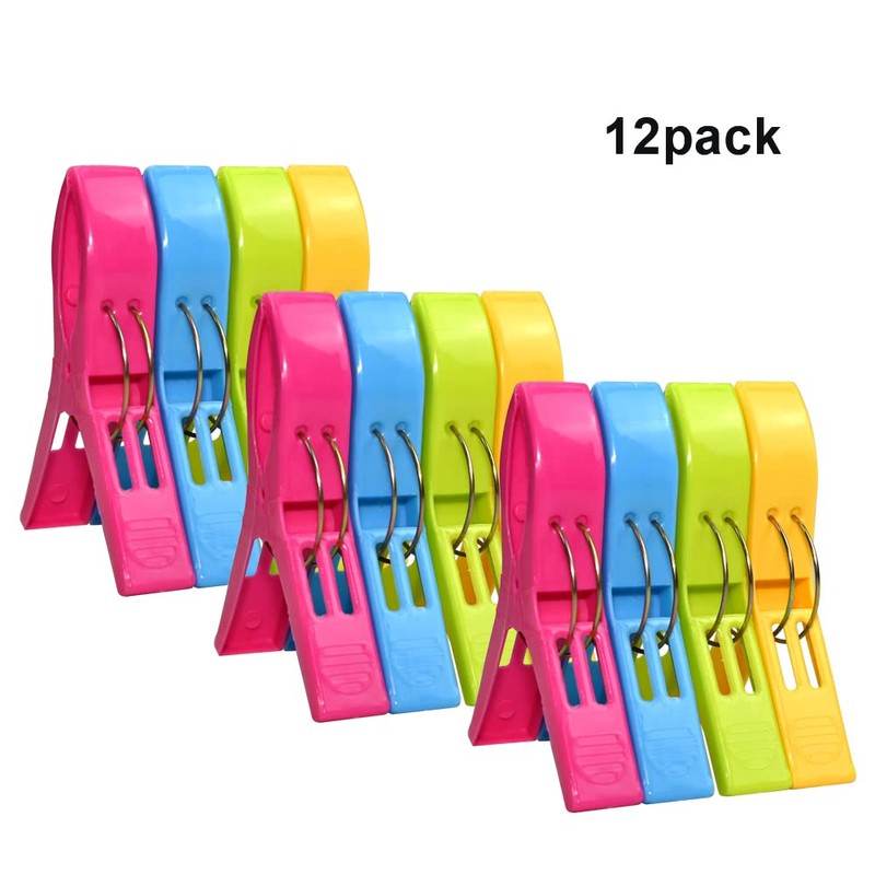 Ram® 12 x Beach Towel Clips Large Jumbo Clothes Pegs