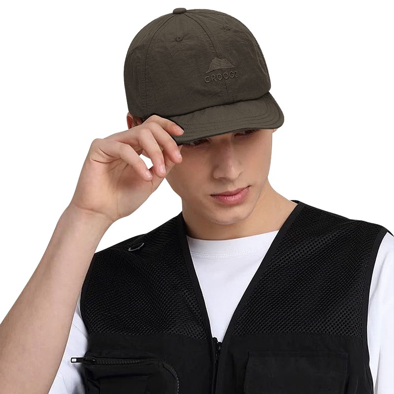 Clakllie Flat Brim Baseball Cap Soft Short Bill Cap Nylon