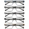 JOLISU 5PCS Reading Glasses Men - Blue Light Blocking Computer