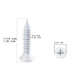 WenSilon(30 PCS) 1/4" x1-1/4 White Concrete Screw Anchor White Flat Head for Anchoring to Masonry, Block or Brick Stucco