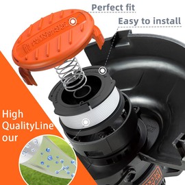 BaolijinMM 3 PCS Trimmer Spool Compatible with Black and Decker A6485 A6481 AF-100 ST5530-GB GLC3630L20-GB, Autofeed Nylon Replacement Spools (3 Spool +1 String +1 Cover Cap)