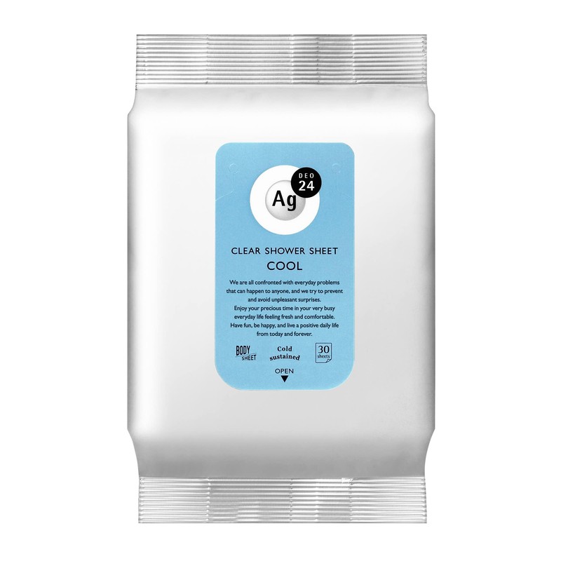 AG Deo 24 Clear Shower Sheet n (Cool) 30 Sheets