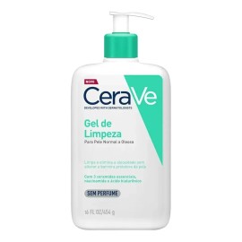 Gel de limpieza CeraVe Gel De Limpeza Facial día/noche para piel normal a grasa de 454g 18+ años, Cuidado diario sin parabenos✨
