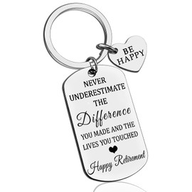 Crizaor Retirement Gifts For Women Men Retired Teacher Police Nurse Firefighter Military Inspirational Gifts Happy Retirement Keychian Keyring