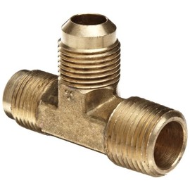 Anderson Metals-04051-0606 Brass Tube Fitting, Tee, 3/8" Flare x 3/8" Flare x 3/8" Male Pipe