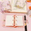 JIHUOO Mini 3 Ring Binder Cover PVC Notebook Loose Leaf