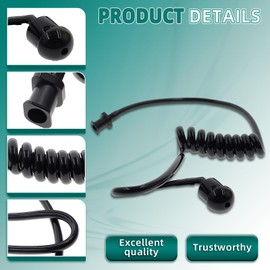 AUTOKYA Pair Black Accoustic Ear Tube Black Medium Earmold for Police Radio Earpiece