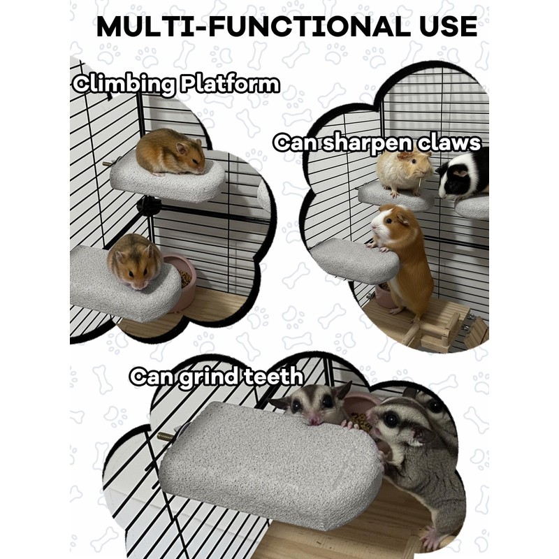 Niwaes Chinchilla Lava Ledges Rat Climbing Platform 4 Pack Pumice