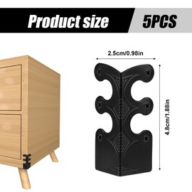 5pcs Skiffers Baseboard Corner Protectors, Black Decorative Baseboard Corner Guards for Furniture Solid Skirting Board Corner Protectors Vintage Metal Corner Protector for Baseboards