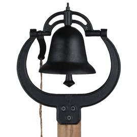 Wenbery Large Vintage Cast Iron Farm School Church Dinner Bell, Rustproof & Durable Rustic Decor, Black