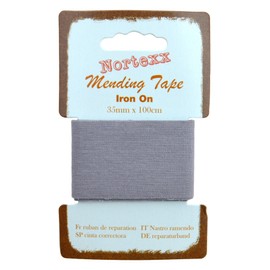 Nortexx Iron On Repair Tape-Grey, 100% Cotton, 14 x 8 x 1 cm