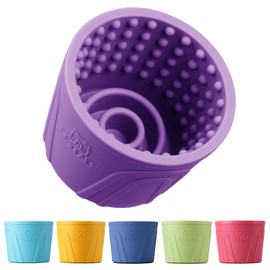 Dog Lick Bowl, Bestalk Anxiety Relief Slow Feeder Dog Freeze Lick Mat Treat Dispenser, Non-Slip Licking Bowl Enrichment Toys for Small Medium and Large Breed Dogs, BPA Free Silicone(Purple,S)