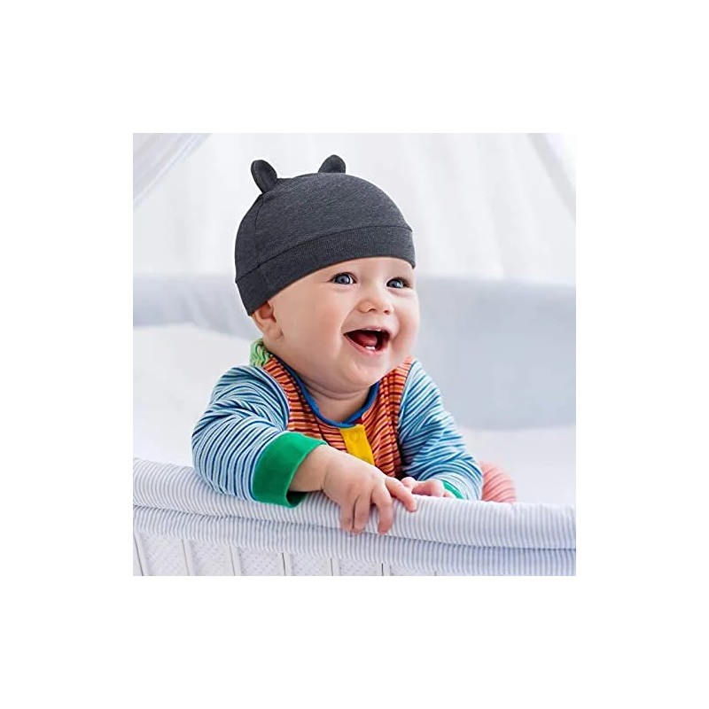 6 Gorras Para Bebé Recién Nacido, Orejas De Oso, Gorras