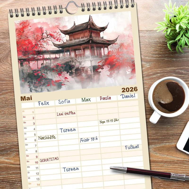 Family Planner 2026 - China's Harmony - Diary with Landscapes