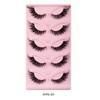 Natural False Eyelashes (5 Pairs), Wispy Cat Eye Faux Cluster