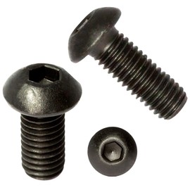 M6 (6mm x 10mm) Black Zinc Flake 10.9 Button Head Screws Allen Socket Bolts Screws (Pack of 20)