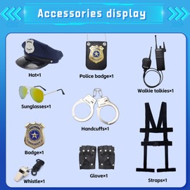 Dzorim Women's Police Costume for Adults Fancy Dress Costume Police Officer Uniform Cosplay Female Cop Outfit (XL)