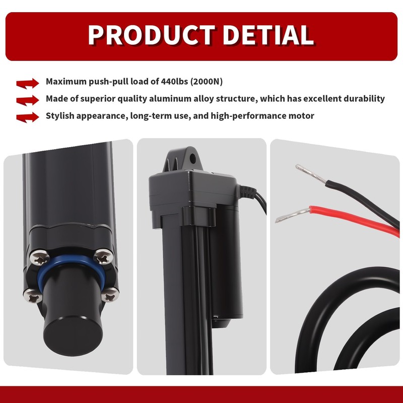 Nakkaa 30 Inch Linear Actuator Kit 12V Heavy Duty 440