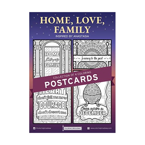 ANASTASIA | âHOME, LOVE, FAMILYâ Collection | COLORING POSTCARDS by